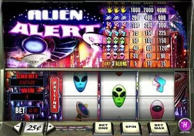Alien Alert PlayTech 3 Reel 1 Line