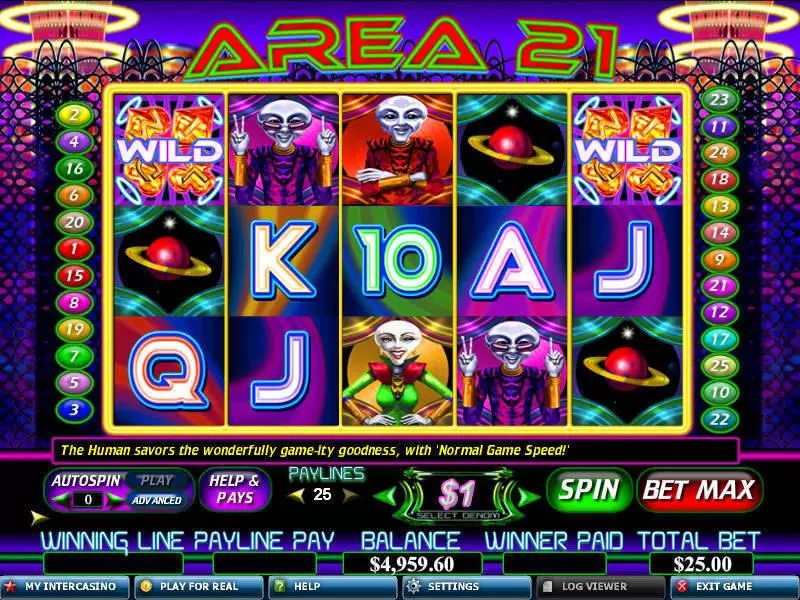 Area 21 CryptoLogic 5 Reel 25 Line