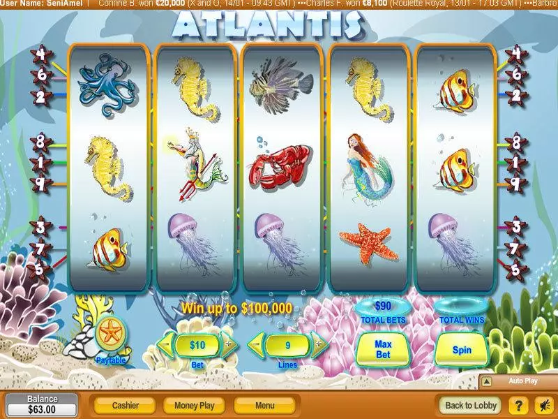 Atlantis NeoGames 5 Reel 9 Line