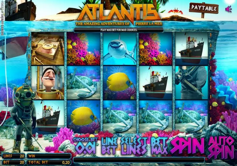 Atlantis Sheriff Gaming 5 Reel 20 Line