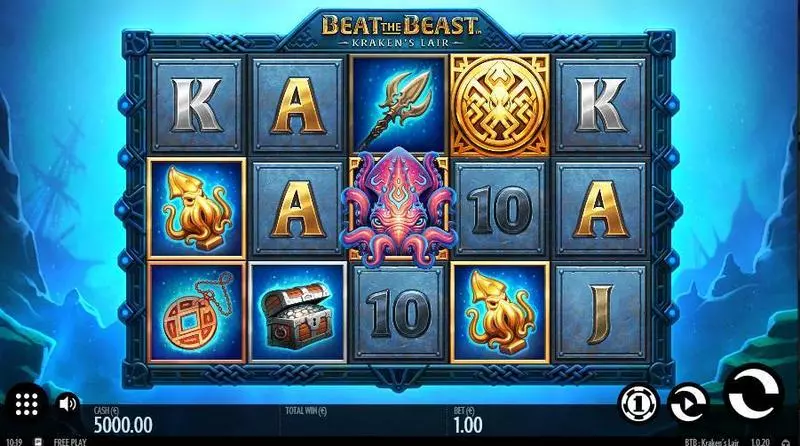 Beat the Beast: Kraken's Lair Thunderkick 5 Reel 9 Line