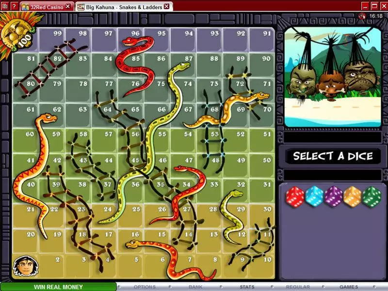 Big Kahuna - Snakes and Ladders Microgaming 5 Reel 15 Line