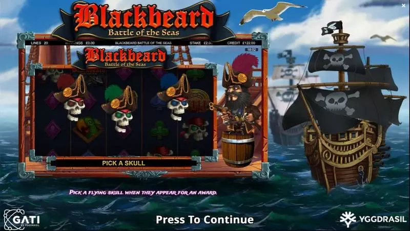 Blackbeard Battle Of The Seas  Bulletproof Games 5 Reel 20 Line