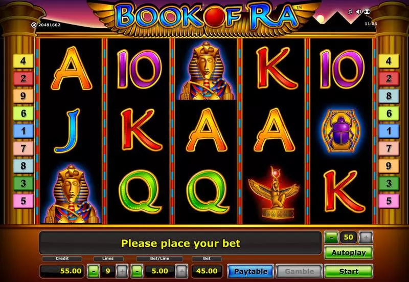 Book of Ra Novomatic 5 Reel 9 Line