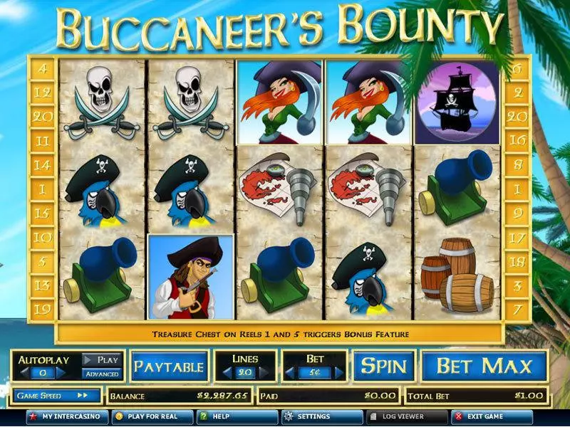 Buccaneer's Bounty 20 Lines CryptoLogic 5 Reel 20 Line