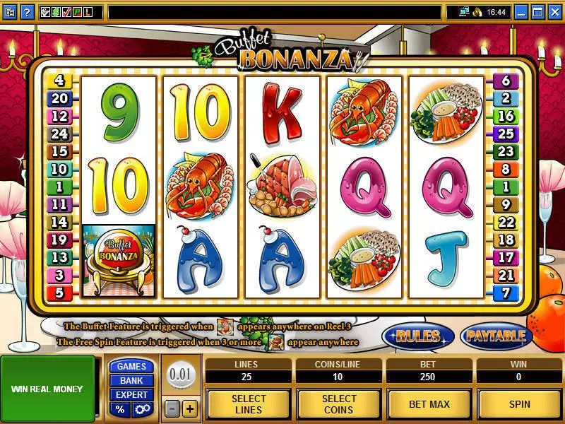 Buffet Bonanza Microgaming 5 Reel 25 Line