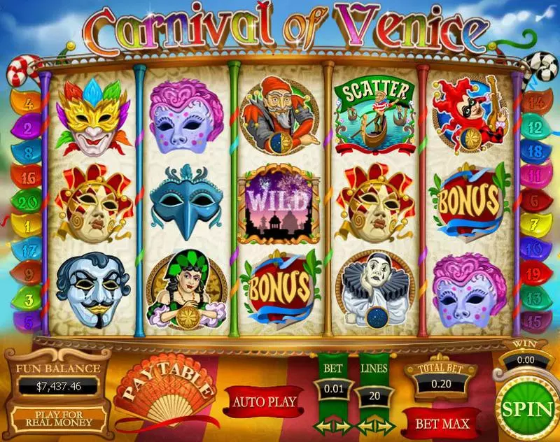 Carnival of Venice Topgame 5 Reel 20 Line
