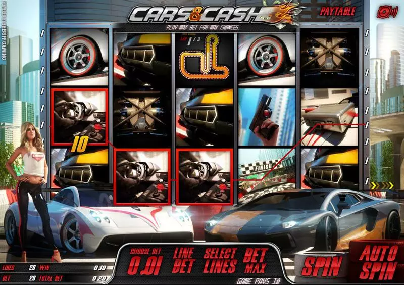 Cars & Ca$h Sheriff Gaming 5 Reel 20 Line