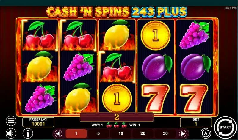 Cash'n Spins 243 Plus 1Spin4Win  243 Line