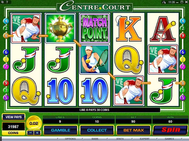 Centre Court Microgaming 5 Reel 9 Line