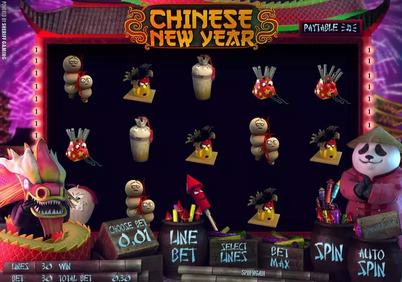 Chinese New Year Sheriff Gaming 5 Reel 30 Line