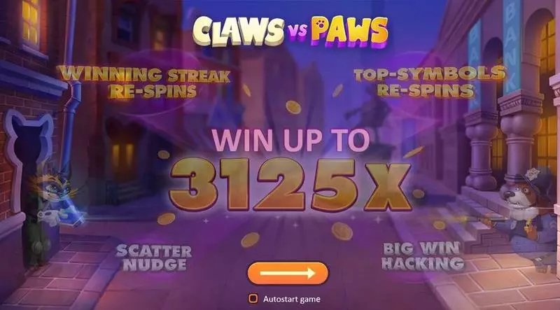 Claws vs Paws Playson 5 Reel 20 Line
