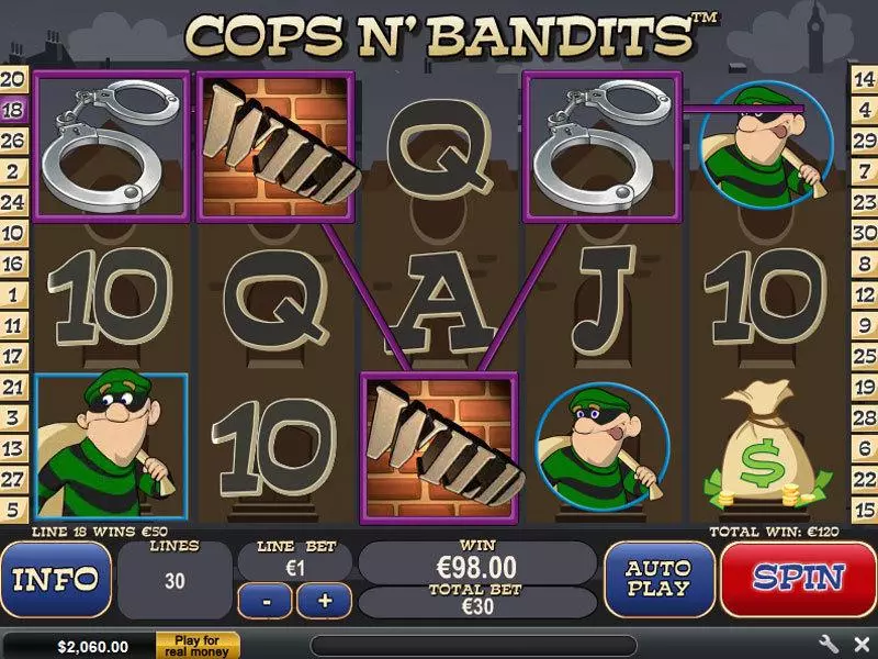 Cops n' Bandits PlayTech 5 Reel 30 Line