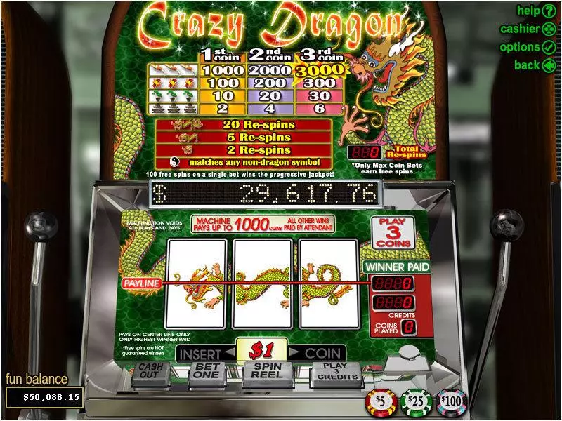 Crazy Dragon RTG 3 Reel 1 Line