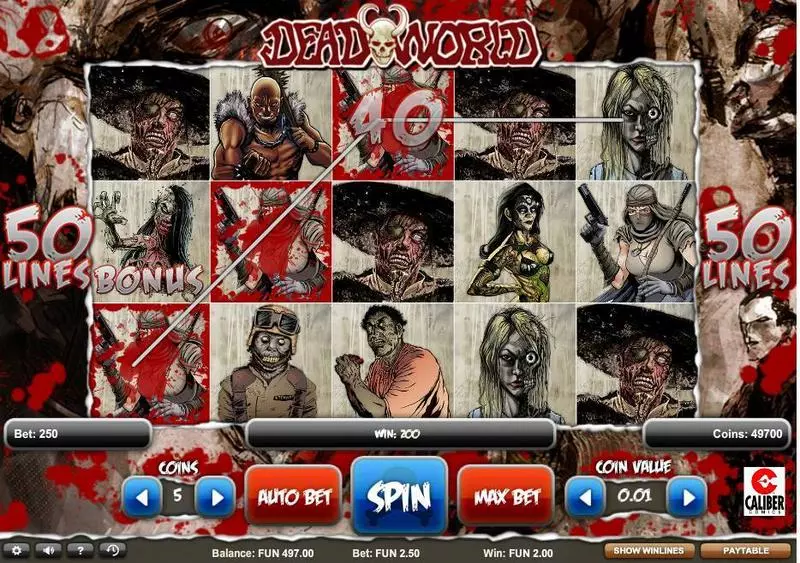 Deadworld 1x2 Gaming 5 Reel 50 Line