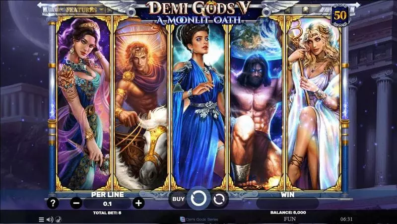 Demi Gods V – A Moonlit Oath Spinomenal 5 Reel 50 Line