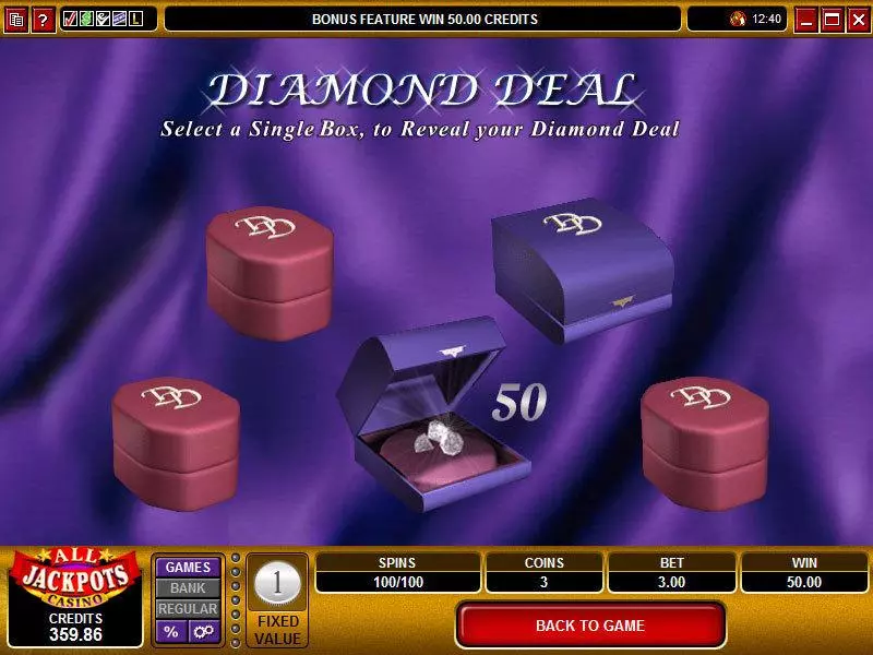Diamond Deal Microgaming 3 Reel 1 Line