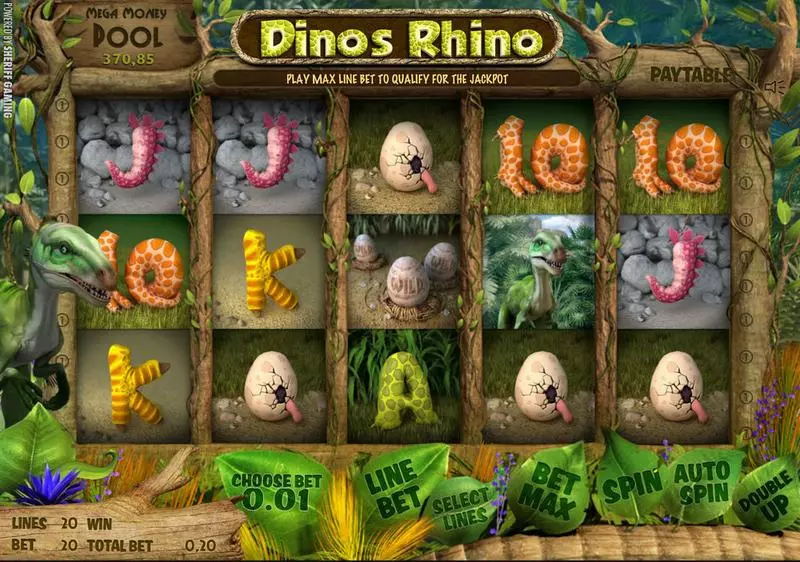 Dino's Rhino Sheriff Gaming 5 Reel 20 Line