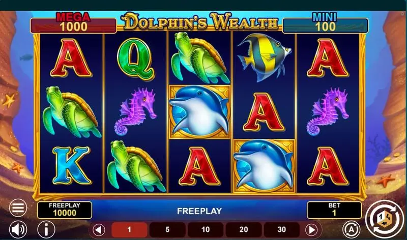 Dolphin’s Wealth Win Spins 1Spin4Win 5 Reel 243 Line