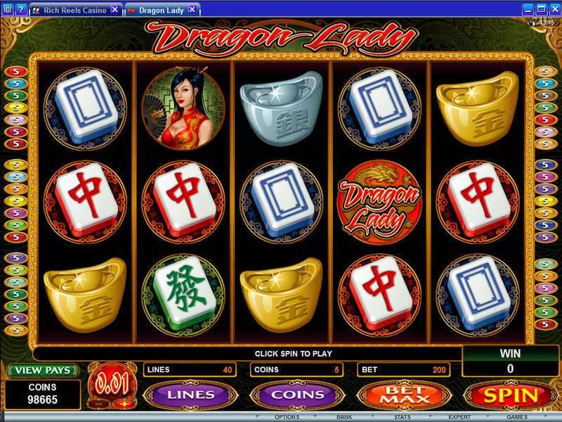 Dragon Lady Microgaming 5 Reel 40 Line
