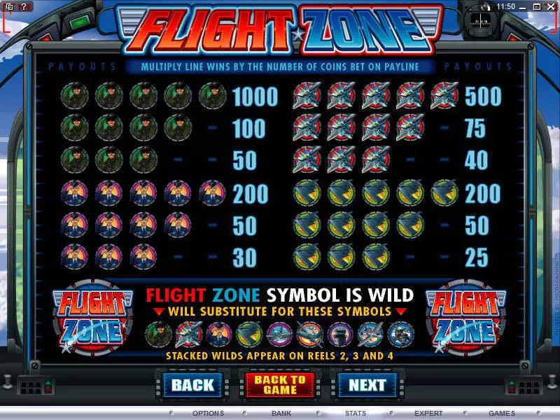 Flight Zone Microgaming 5 Reel 25 Line