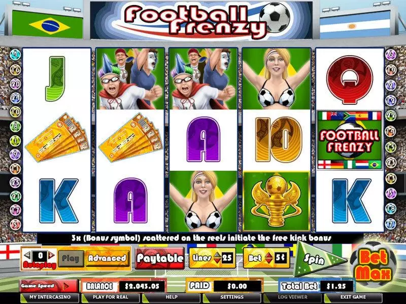 Football Frenzy PartyGaming 5 Reel 25 Line