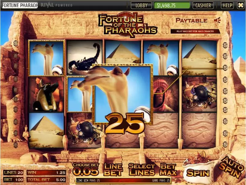 Fortune of the Pharaos Sheriff Gaming 5 Reel 20 Line