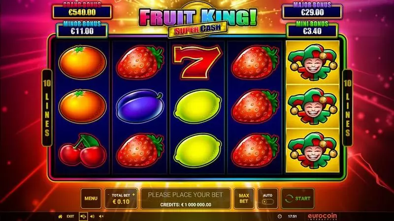 Fruit King Super Cash Greentube 5 Reel 10 Line