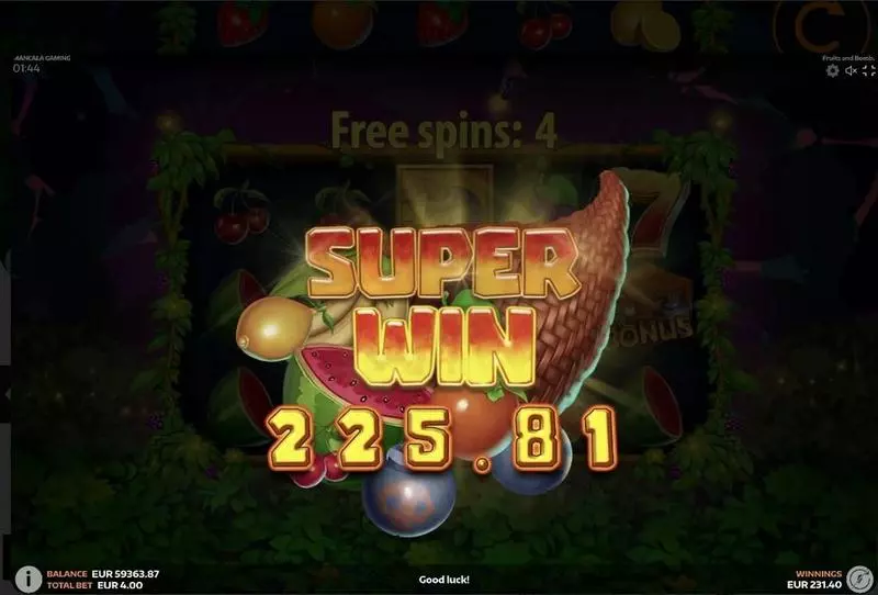 Fruits and Bombs Mancala Gaming 5 Reel 