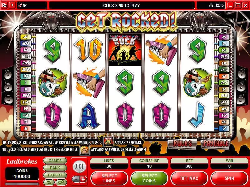 Get Rocked Microgaming 5 Reel 30 Line