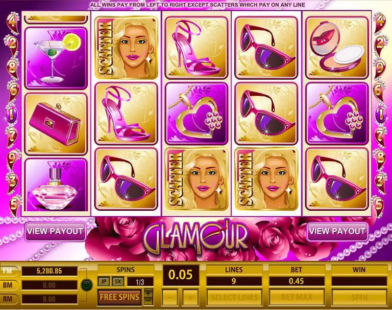 Glamour Topgame 5 Reel 9 Line