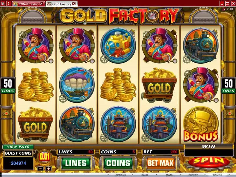 Gold Factory Microgaming 5 Reel 50 Line