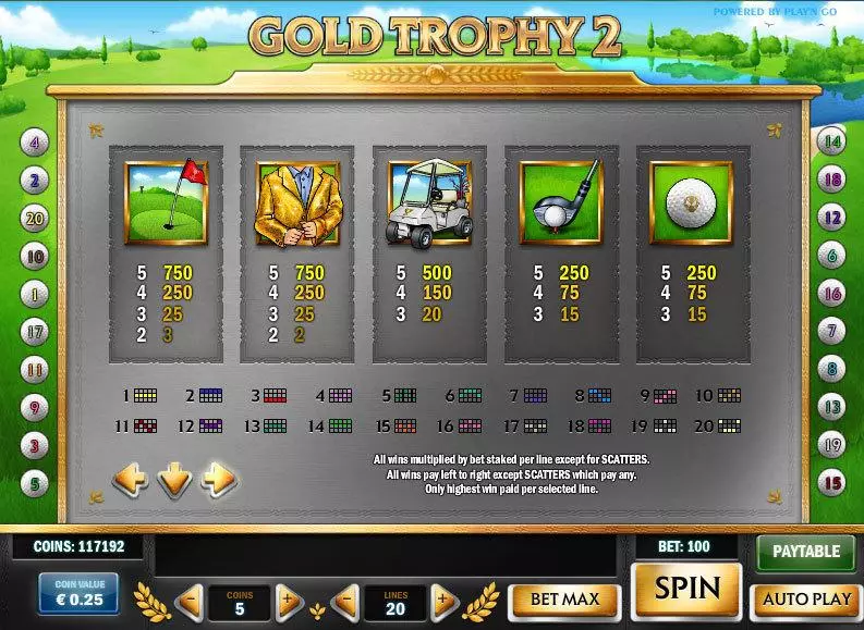 Gold Trophy 2 Play'n GO 5 Reel 20 Line