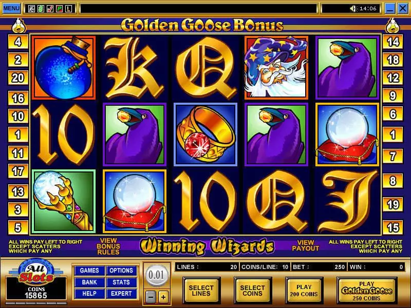 Golden Goose - Winning Wizards Microgaming 5 Reel 20 Line