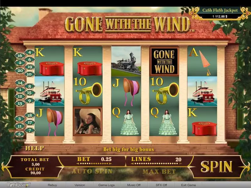 Gone With The Wind bwin.party 5 Reel 20 Line