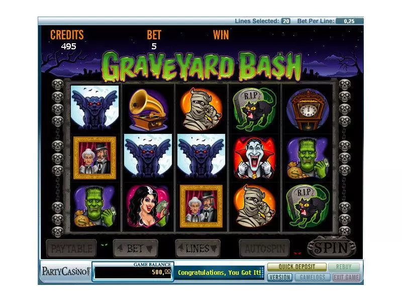 Graveyard Bash bwin.party 5 Reel 20 Line