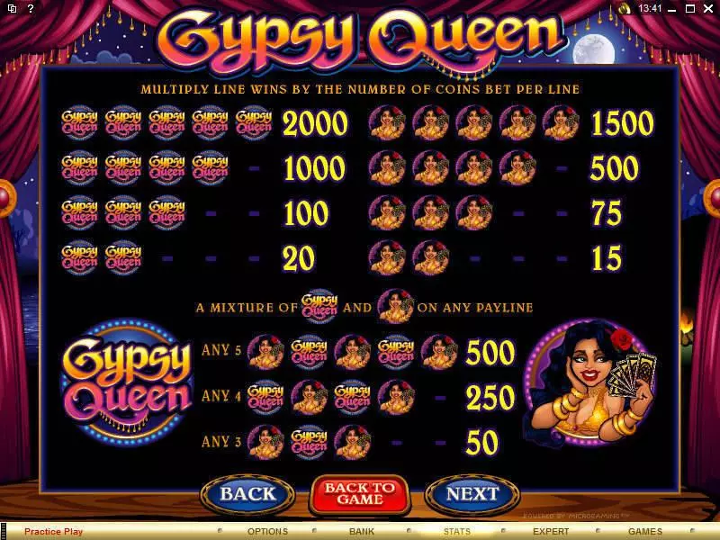 Gypsy Queen Microgaming 5 Reel 20 Line