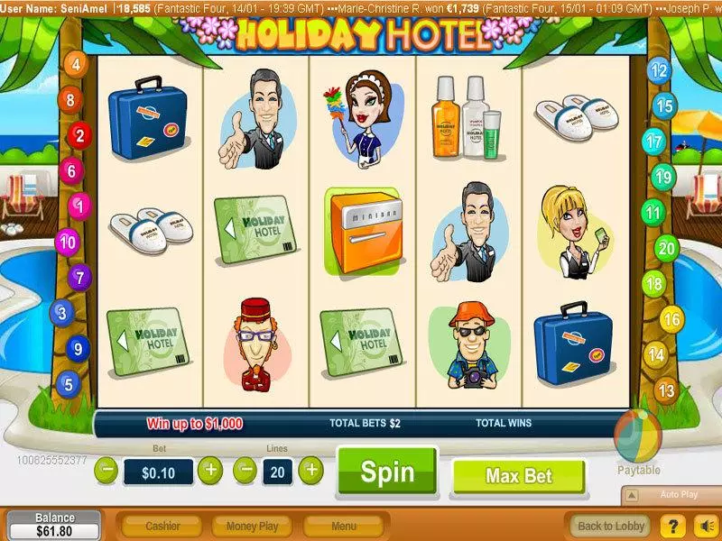 Holiday Hotel NeoGames 5 Reel 20 Line
