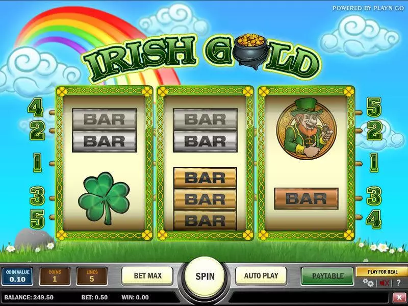 Irish Gold Play'n GO 3 Reel 5 Line