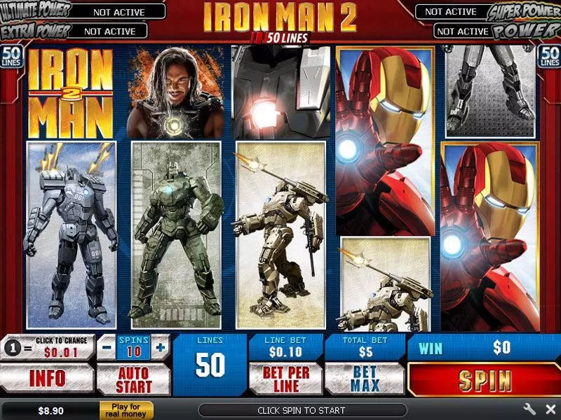 Iron Man 2 50 Line PlayTech 5 Reel 50 Line