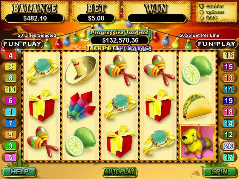 Jackpot Pinatas RTG 5 Reel 20 Line