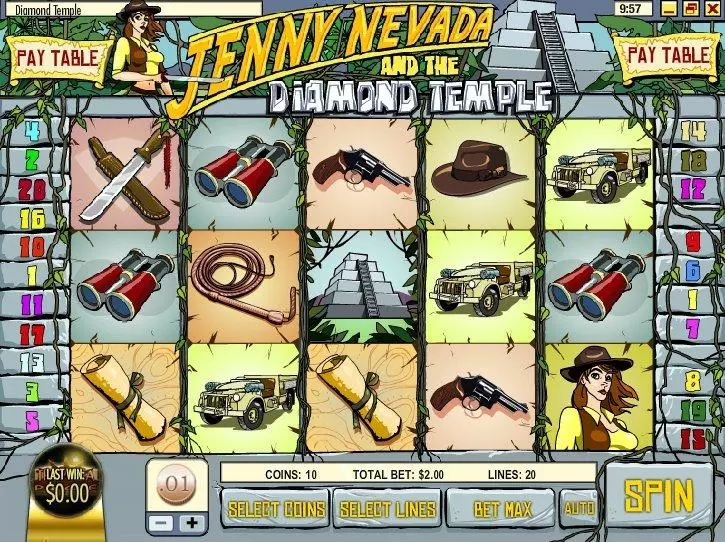 Jenny Nevada And The Diamond Temple Rival 5 Reel 20 Line