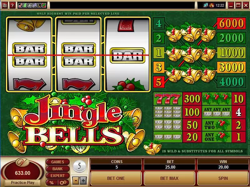 Jingle Bells Microgaming 3 Reel 5 Line