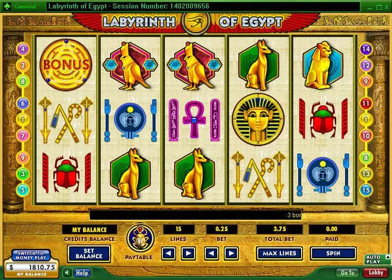 Labyrinth of Egypt 888 5 Reel 15 Line