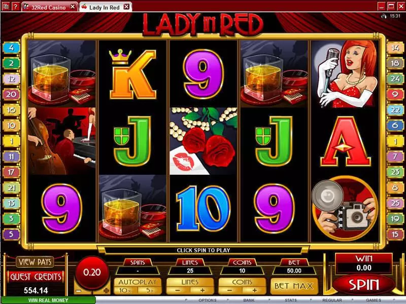 Lady in Red Microgaming 5 Reel 25 Line