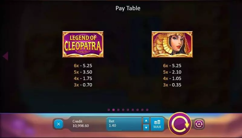 Legend of Cleopatra Playson 5 Reel 100 Line