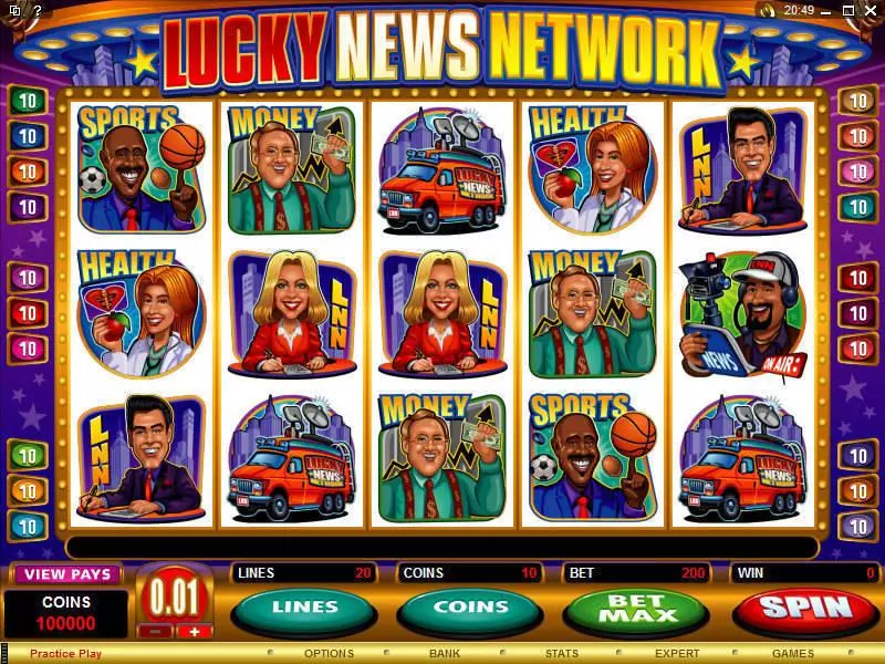 Lucky News Network Microgaming 5 Reel 20 Line