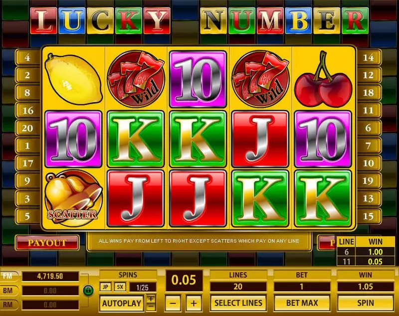 Lucky Number Topgame 5 Reel 20 Line