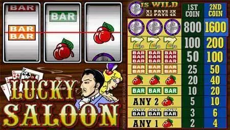 Lucky Saloon Microgaming 3 Reel 1 Line