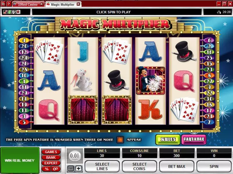Magic Multiplier Microgaming 5 Reel 30 Line